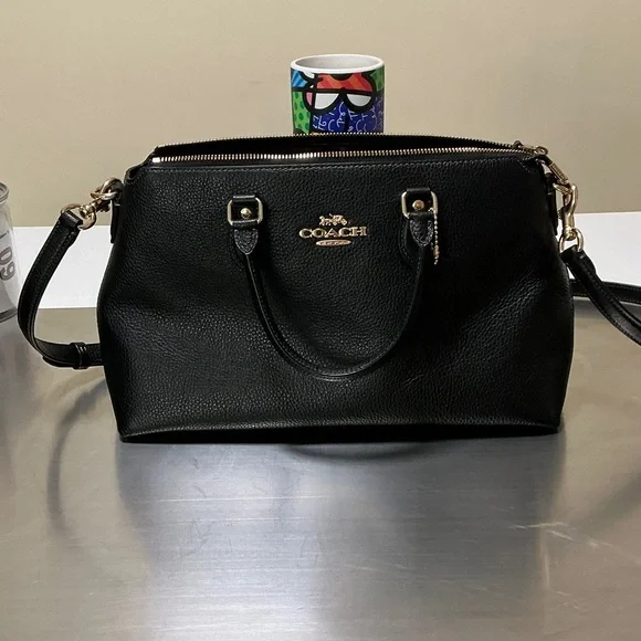 Coach Black Leather Satchel Bag - Picture 1 of 3